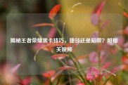 揭秘王者荣耀黑卡技巧，捷径还是陷阱？附相关视频
