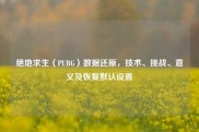 绝地求生（PUBG）数据还原，技术、挑战、意义及恢复默认设置