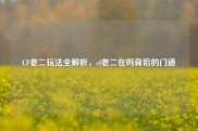 CF老二玩法全解析，cf老二在吗背后的门道