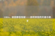 COD16，语音静音按键——游戏体验的关键小助手