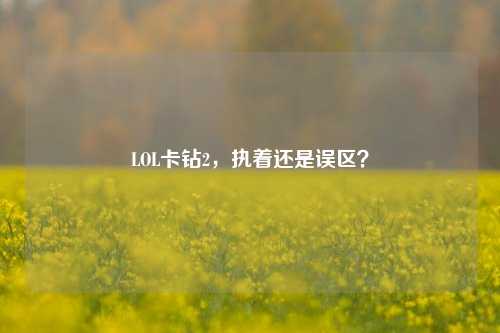 LOL卡钻2,执着还是误区?