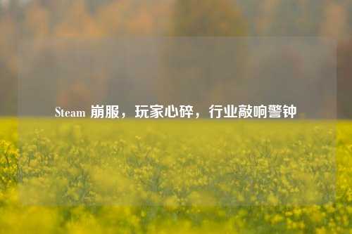Steam 崩服,玩家心碎,行业敲响警钟