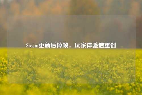 Steam更新后掉帧，玩家体验遭重创