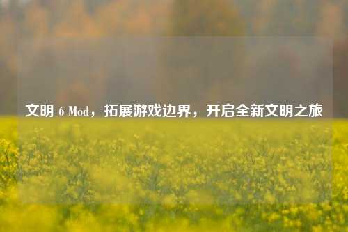 文明 6 Mod，拓展游戏边界，开启全新文明之旅
