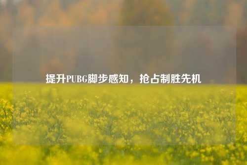 提升PUBG脚步感知，抢占制胜先机