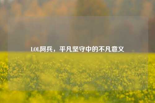 LOL阿兵，平凡坚守中的不凡意义