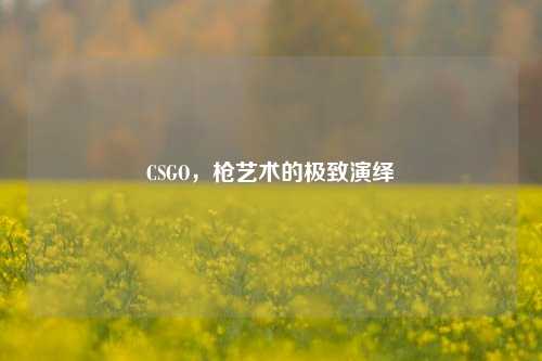 CSGO，枪艺术的极致演绎