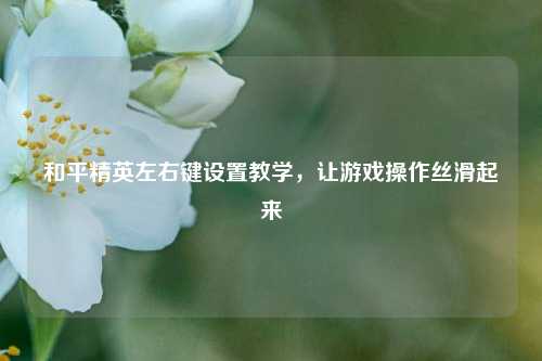 和平精英左右键设置教学，让游戏操作丝滑起来