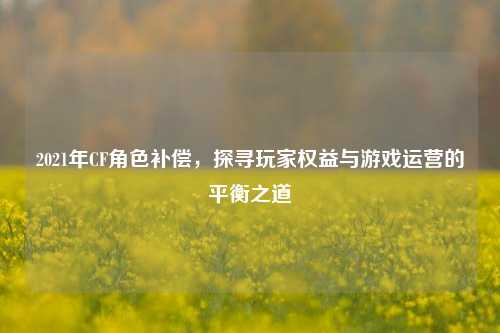 2021年CF角色补偿，探寻玩家权益与游戏运营的平衡之道