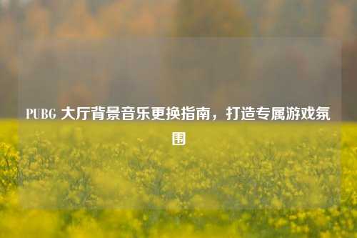 PUBG 大厅背景音乐更换指南，打造专属游戏氛围