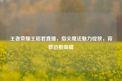 王者荣耀王昭君直播，指尖魔法魅力绽放，背景边框吸睛