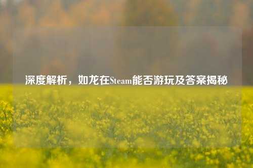 深度解析,如龙在Steam能否游玩及答案揭秘