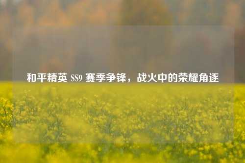 和平精英 SS9 赛季争锋,战火中的荣耀角逐