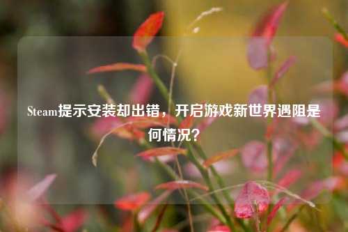 Steam提示安装却出错,开启游戏新世界遇阻是何情况?