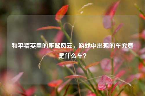 和平精英里的座驾风云，游戏中出现的车究竟是什么车？