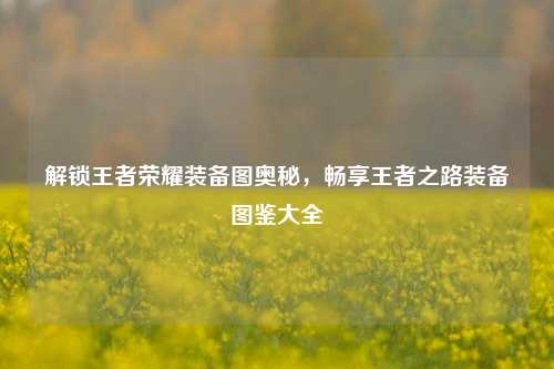 解锁王者荣耀装备图奥秘,畅享王者之路装备图鉴大全
