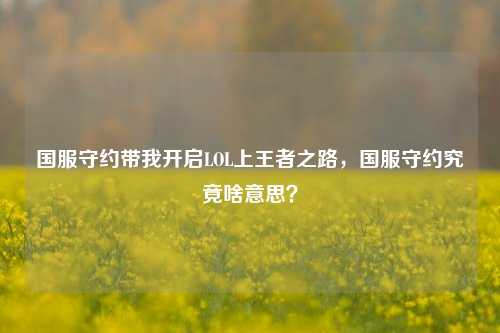 国服守约带我开启LOL上王者之路,国服守约究竟啥意思?
