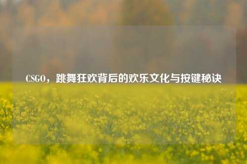 CSGO,跳舞狂欢背后的欢乐文化与按键秘诀