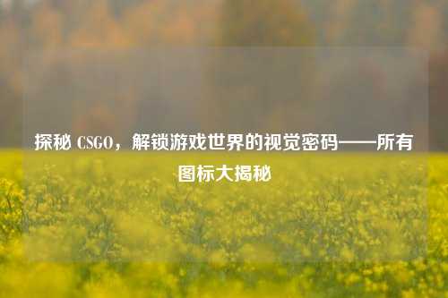探秘 CSGO,解锁游戏世界的视觉密码——所有图标大揭秘