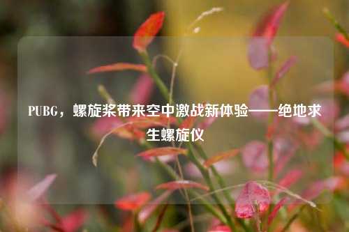 PUBG,螺旋桨带来空中激战新体验——绝地求生螺旋仪