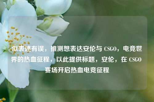 似表述有误，推测想表达安伦与 CSGO，电竞世界的热血征程，以此提供标题，安伦，在 CSGO 赛场开启热血电竞征程