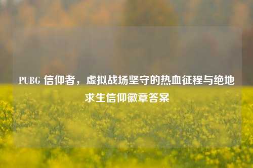 PUBG 信仰者,虚拟战场坚守的热血征程与绝地求生信仰徽章答案