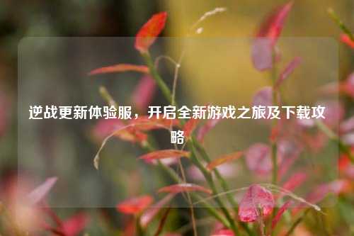 逆战更新体验服，开启全新游戏之旅及下载攻略